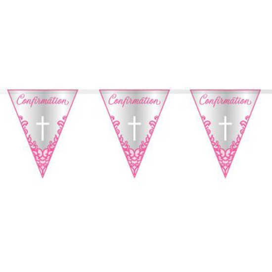 Unique Flag Banner Confirmation Pink Cross 9ft