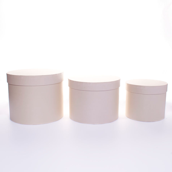 Hat Box Ivory 3pc L-6x7.5"/M-5.5x7"/S-4.5x5.5