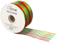 Eleganza Deco Mesh Red/Green/Gold 63mm x 10M