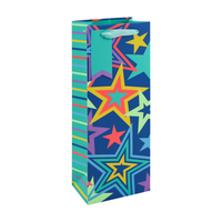 Eurowrap 6 Pack Gift Bag Neon Stars Bottle