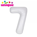 Unique Foil Balloon Matte White 34" Number 7