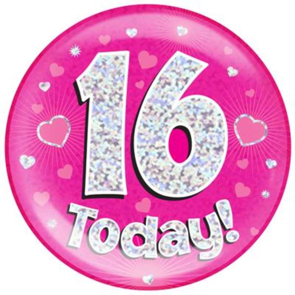 Oaktree Badge 16 Today Pink Jumbo 6
