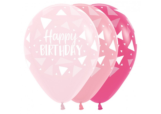 Sempertex Birthday Triangles Pink 12" Latex 25pk