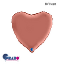 Grabo Foil Balloon Satin Rose Gold Heart 18"