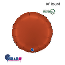 Grabo Foil Balloon Satin Brick Red Round 18"