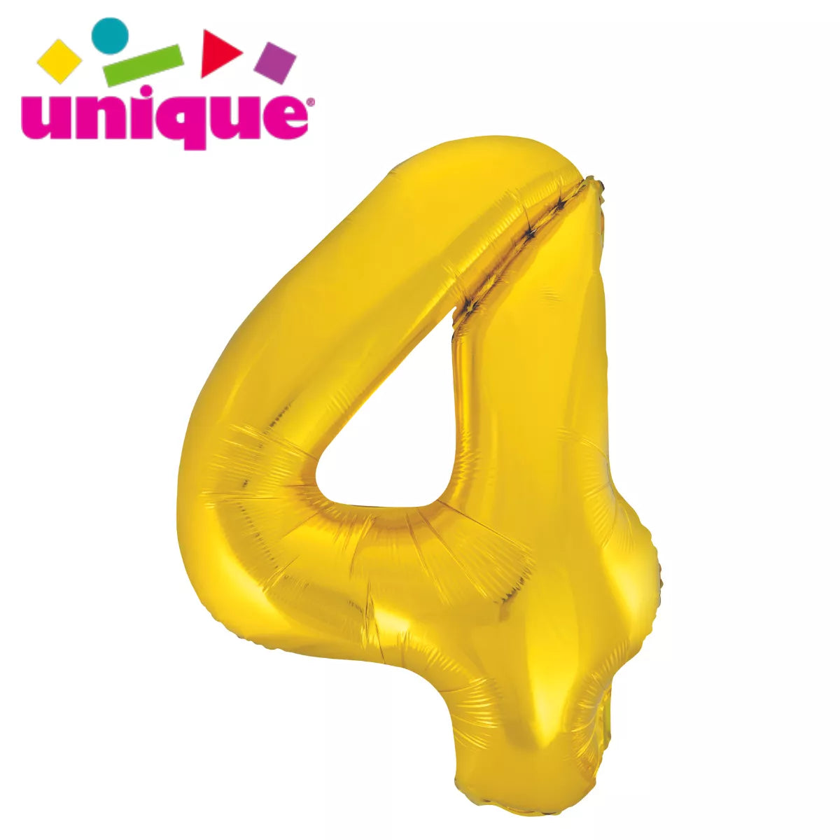 Unique Foil Balloon Classic Gold 34" Number 4