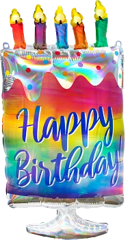 Anagram Iridescent Cake 30" Foil Balloon