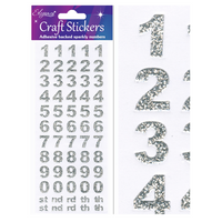 Eleganza Silver Craft Number Stickers