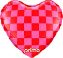 Prima Checkered Heart 9" Foil Balloon 6pk