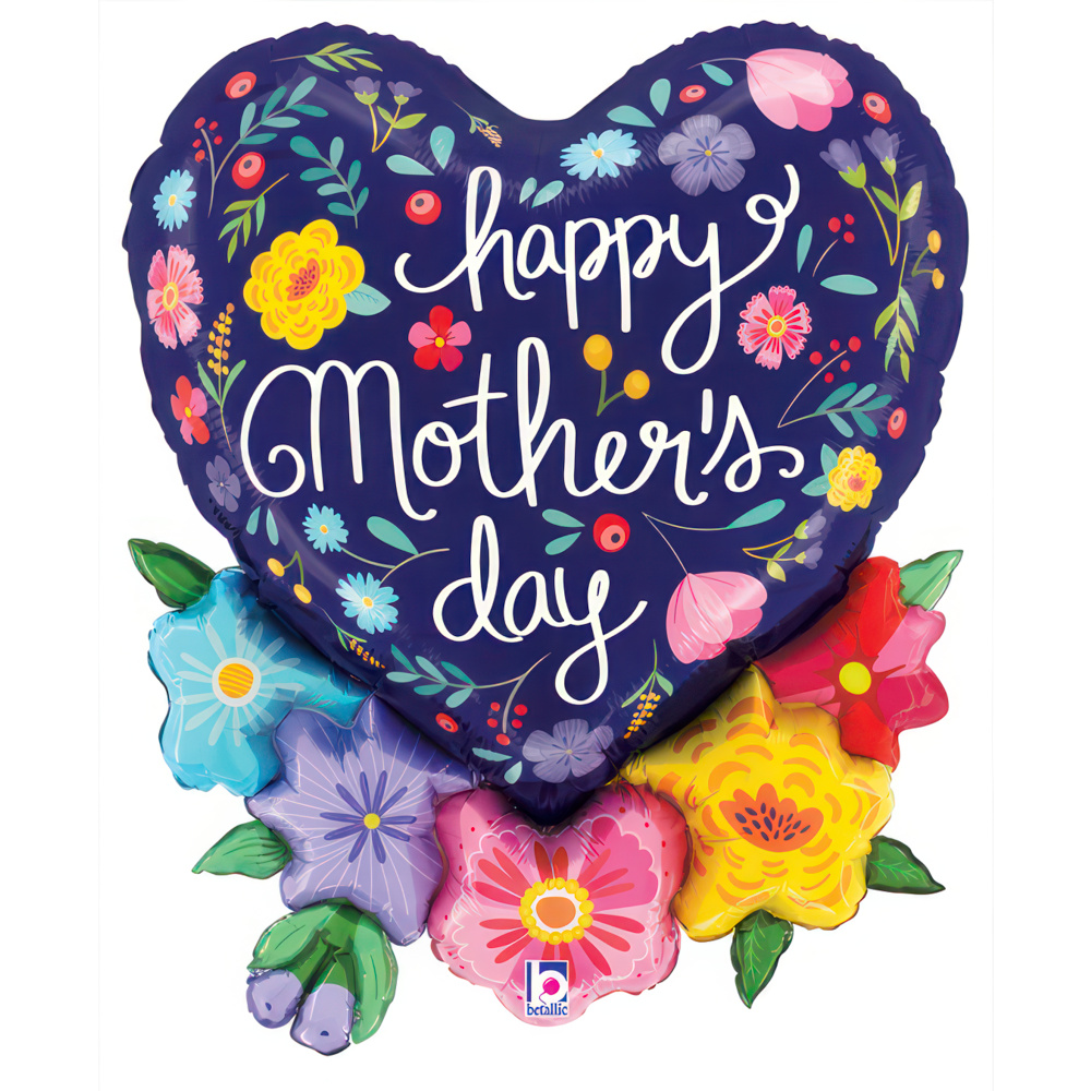 Mother's Day Folk Floral 28" Foil Balloon