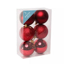 Shatterproof Baubles Burgundy 8cm 6 Pack