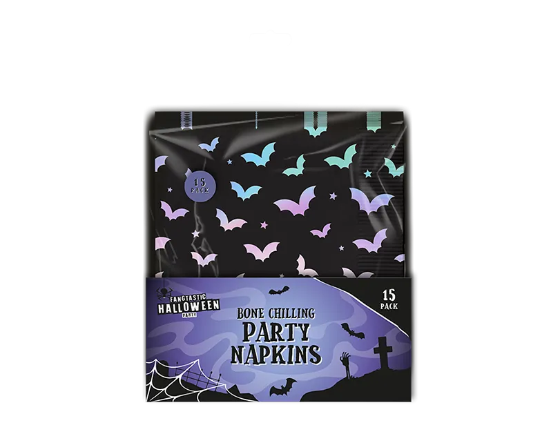 Napkins Paper Holographic Bats 20pk