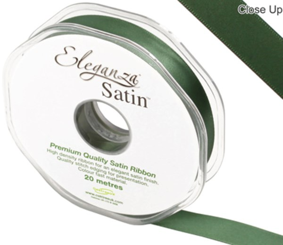 Eleganza Satin Ribbon Sage Green 15mm x 20m