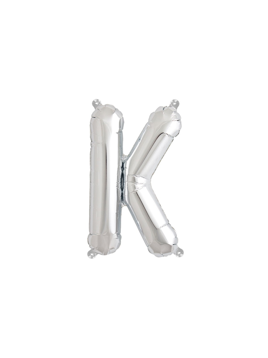 Northstar Foil Balloon Silver 16" Letter K