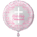 Unique Foil Balloon Pink Communion Holy Cross