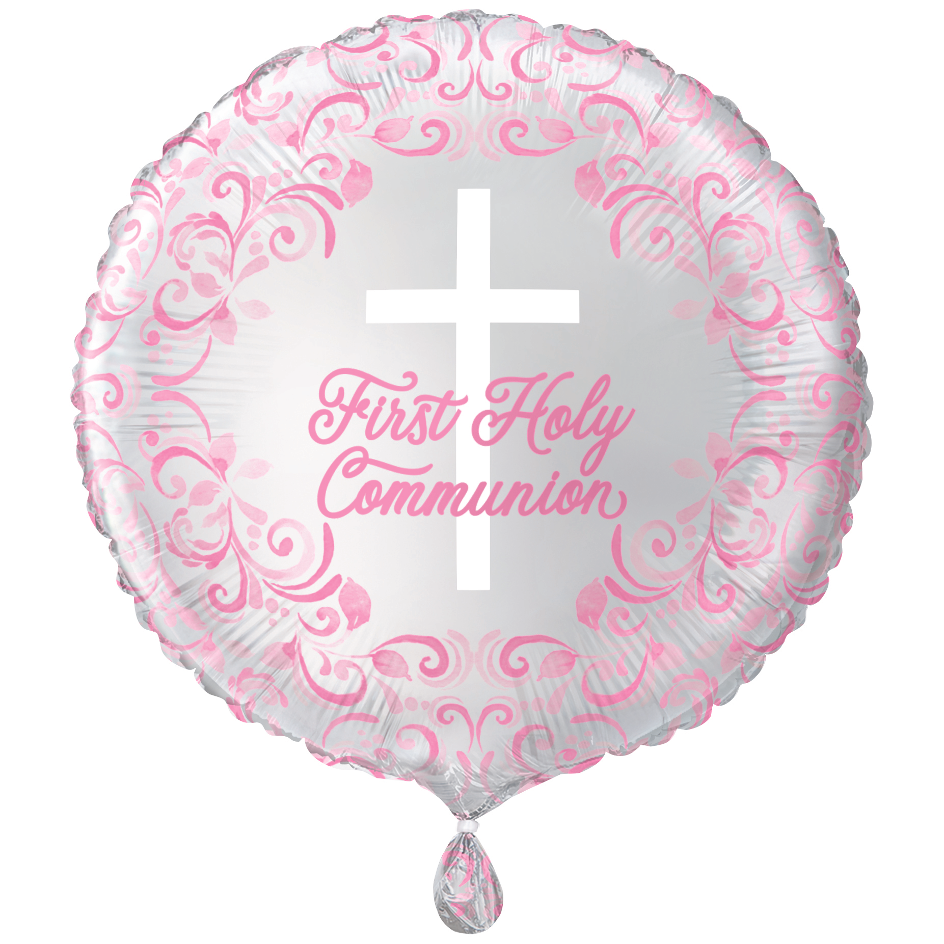 Unique Foil Balloon Pink Communion Holy Cross