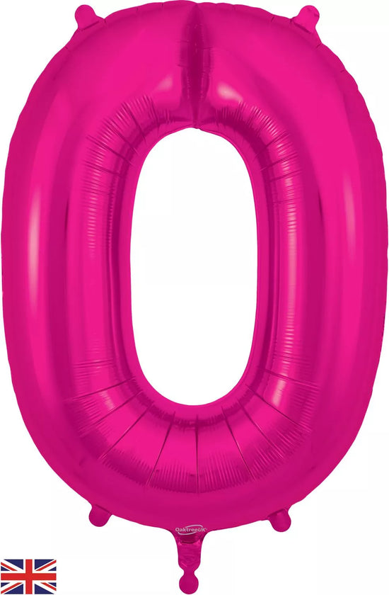 Oaktree Foil Balloon New Pink 34" Number 0