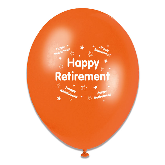6 x 8pk Latex Balloons Retirement