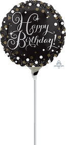 Anagram Sparkling Bday 9" Air Fill Foil Balloon