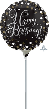 Anagram Sparkling Bday 9" Air Fill Foil Balloon