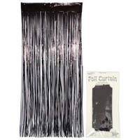 Door Curtain Foil 90cm x 2.4m Metallic Black