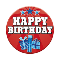Six small Tiger Feet Birthday badges featuring open designs, perfect for celebrating and decorating events.