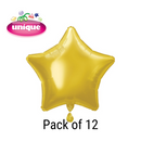 Unique 12 Pack Foil Balloon Gold Star 20