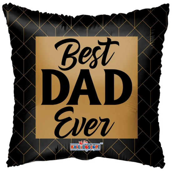 APAC Foil Balloon Best Dad Ever Black & Gold 18"
