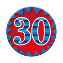 Six small Tiger Feet birthday badges with "Age 30" design, perfect for celebrating 30th birthdays.