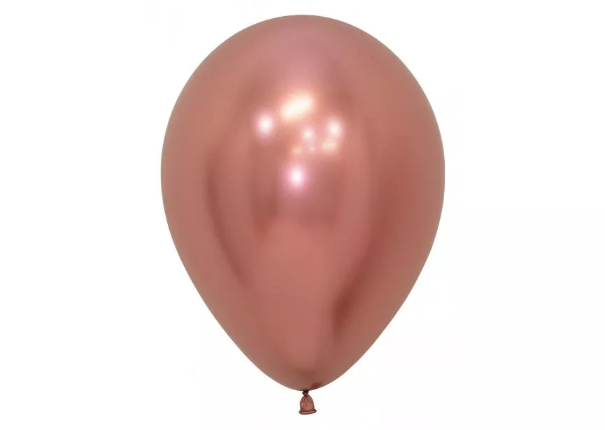 Sempertex Reflex Rose Gold 12-inch latex balloons, set of 12, perfect for decorations and celebrations.