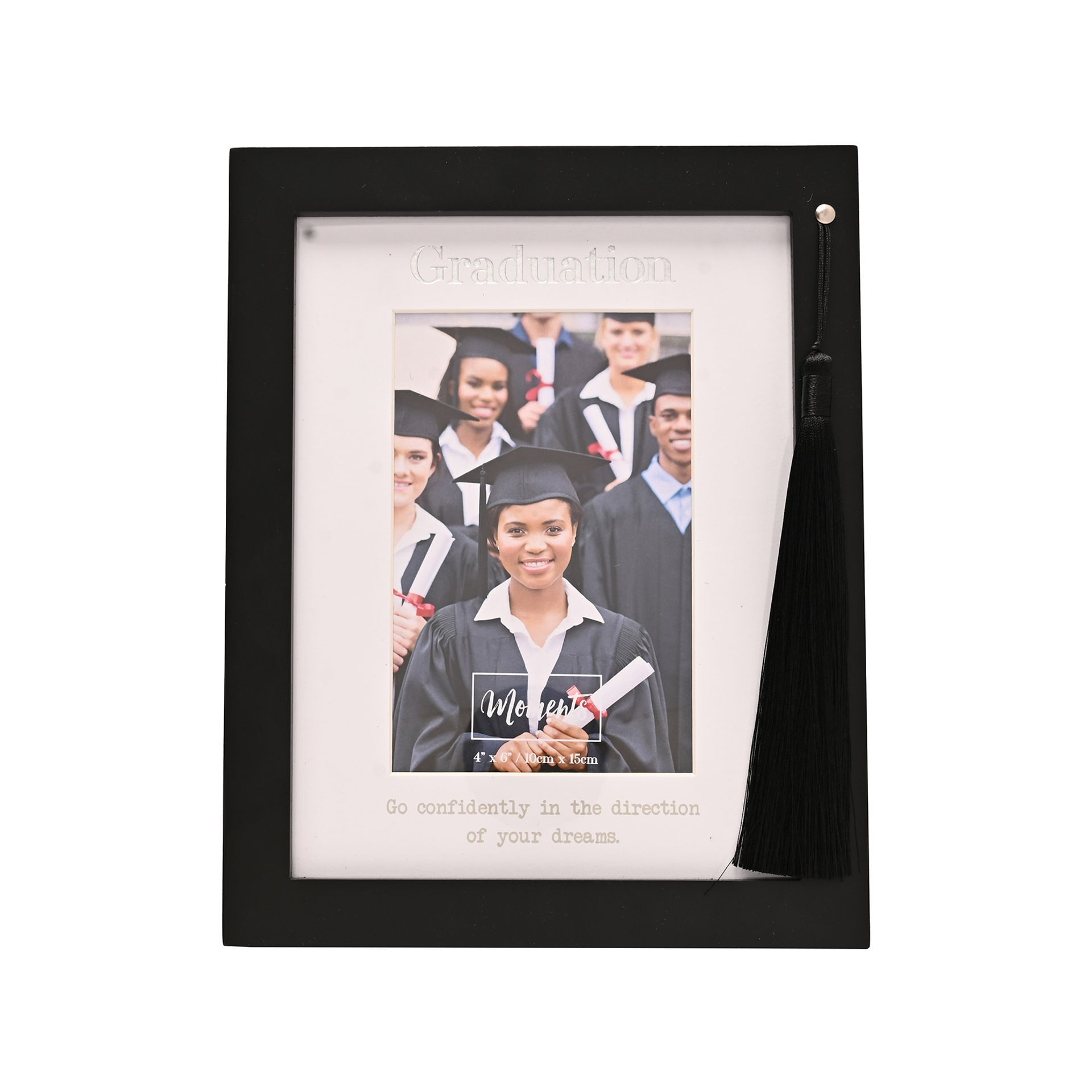 Photo Frame W/Tassels Graduation Black 4x6