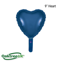 Oaktree Navy Blue Heart 9" Foil Balloon (Loose)