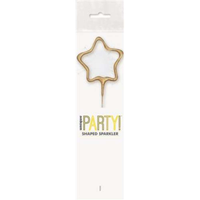 Unique Party Candle Sparkler Gold Glitz Star 7