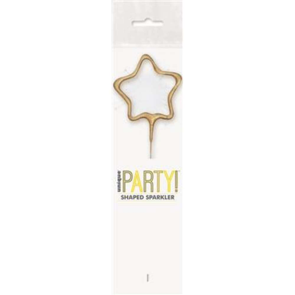Unique Party Candle Sparkler Gold Glitz Star 7
