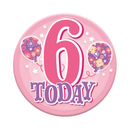 Six small Tiger Feet birthday badges featuring the number 6, perfect for celebrating a 6th birthday event.