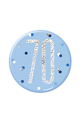 Unique Badge Blue Glitz Age 70 3
