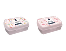 Pair of unicorn and fairy lunch boxes from Gem Imports, 12x17x6cm, with colorful whimsical designs for kids' meals.