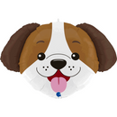 Smiling Puppy Dog Head 33" Foil Balloon