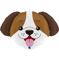 Smiling Puppy Dog Head 33" Foil Balloon