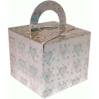 Oaktree Balloon Weight Gift Box Silver Hearts 10pk