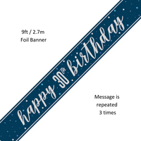 Unique Banner Blue Glitx Age 30 9ft
