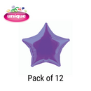 Unique 12 Pack Foil Balloon Deep Purple Star 20