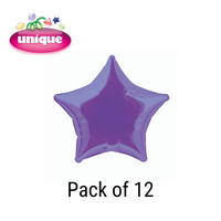 Unique 12 Pack Foil Balloon Deep Purple Star 20