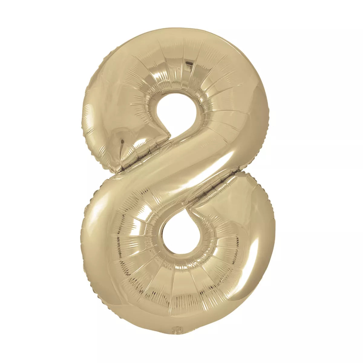 Unique Foil Balloon White Gold 34" Number 8