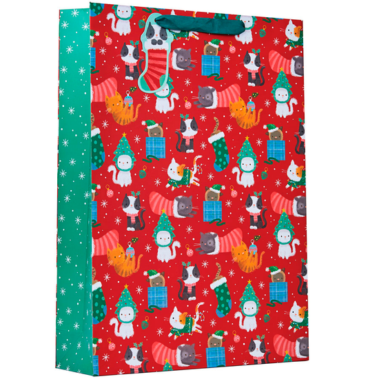 Partisan 6 Pack Gift Bag Xmas Kittens Extra Large