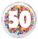 Unique Foil Balloon Bright Confetti Age 50 18"