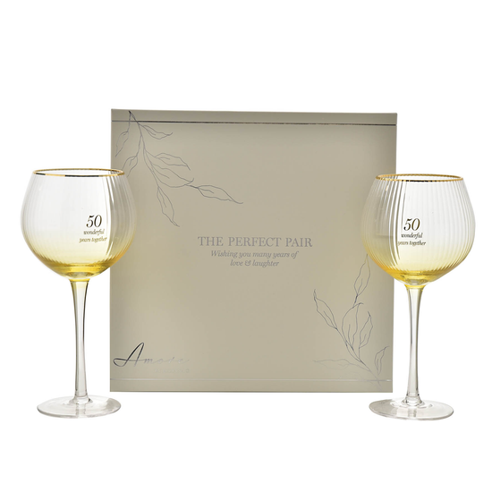 Amore Set of 2 Gin Glasses 50th Anniversary