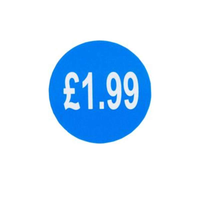 1000 Blue Price Labels 25mm Round 1.99