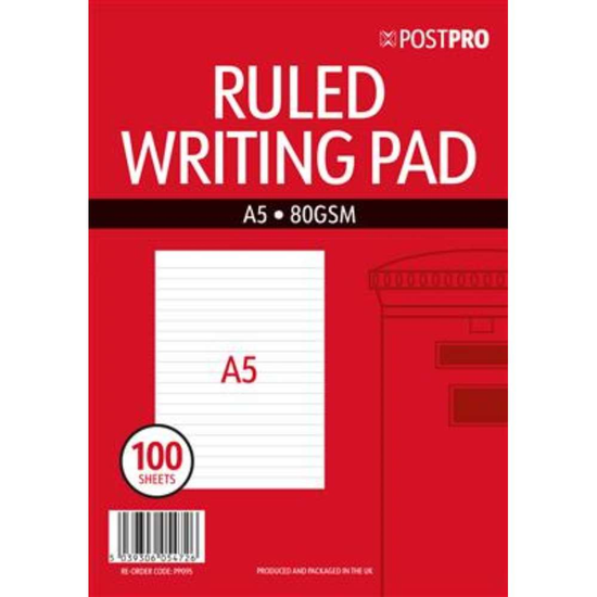 Ruled Writing Pad 100 Sheets A5 140x210mm BGC
