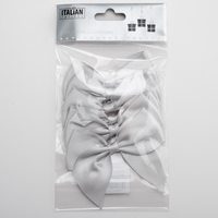 Italian Options 6 Pack Ribbon Bows Silver 10cm
